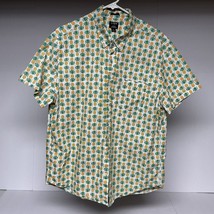 J Crew Flex Washed Button Up Shirt Mens XL Slim Fit Pineapple Print Hawa... - $17.77