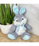 KellyToy Easter Bunny Rabbit Plush Stuffed Animal Bunny White Blue Ribbo... - £10.21 GBP