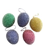 Sugared Beaded Egg Ornament Decor 5 pc Set Spring Easter Holiday Sparkli... - $353.71 MXN