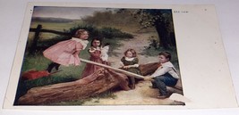 Postcard &quot;See Saw&quot; Kids Children Playing w/Doll on Playground Equipment  - £3.71 GBP