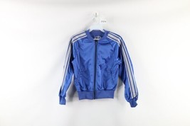 Vintage 90s Boys Medium Striped Color Block Warm Up Soccer Track Jacket ... - £23.32 GBP