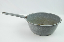 Vintage Graniteware Enamelware 9&quot; Sauce Pan / Pot Rustic Cookware - £10.09 GBP