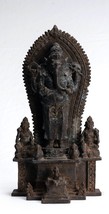 Antik Javanese Stil Bronze Stehend Vier Arm Ganesha Statue - 31cm/30.5cm - £734.17 GBP