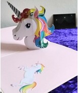 Unicorn Head 3D Kirigami Pop-up Greeting Card for any Occasion - $187.18 MXN