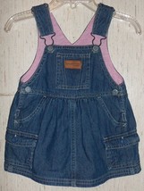 Excellent Baby Girls Oshkosh Blue J EAN Jumper Dress Size 6 Months - £12.65 GBP