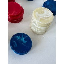 Vintage Bakelite Poker Chips, 190 total, red, white &amp; blue craft supplies, game - £162.80 GBP