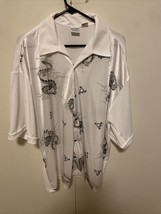 Vintage Anchor white Shirt Mens size XL 90s Rave Disco Dance USA dragons - £61.89 GBP