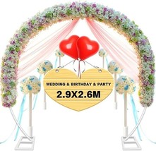 Balloon Arch Flower Arch Round Backdrop Photo Arch Wedding Party Birthda... - $46.39