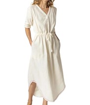 Lilla P 3/4 sleeve split neck maxi dress in Rope - size M - £81.97 GBP