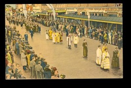 Vintage Linen Postcard Epiphany Day Parade Tarpon Springs Florida Downtown - £11.62 GBP