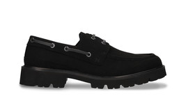 Scarpe vegane uomo barca in nero microfibra camoscio suola gomma casual ... - $2,576.30 MXN