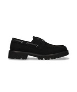 Scarpe vegane uomo barca in nero microfibra camoscio suola gomma casual ... - $161.27