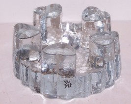 LOVELY WMF WILLIAM FRAZIER GERMANY ART GLASS HEARTS CANDLE HOLDER ? - $24.38