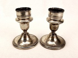 Set of 2 Sterling Candlesticks, Cement Weighted, w/Boboche Cups, Michael... - £54.72 GBP