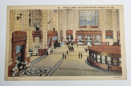 Grand Lobby the Union Station Kansas City, MO. CURTEICH Antique Postcard - £6.22 GBP