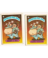 1986 Garbage Pail Kids Series 3 Cards 117a Rocky N. Roll / 117b Les Vegas - $5.05