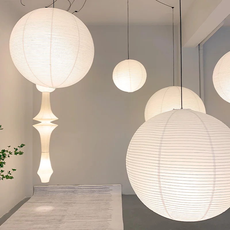  Danish Paper Pendant Lights Japanese Vintage Noguchi Hanging Light Fixture  Dec - £210.28 GBP