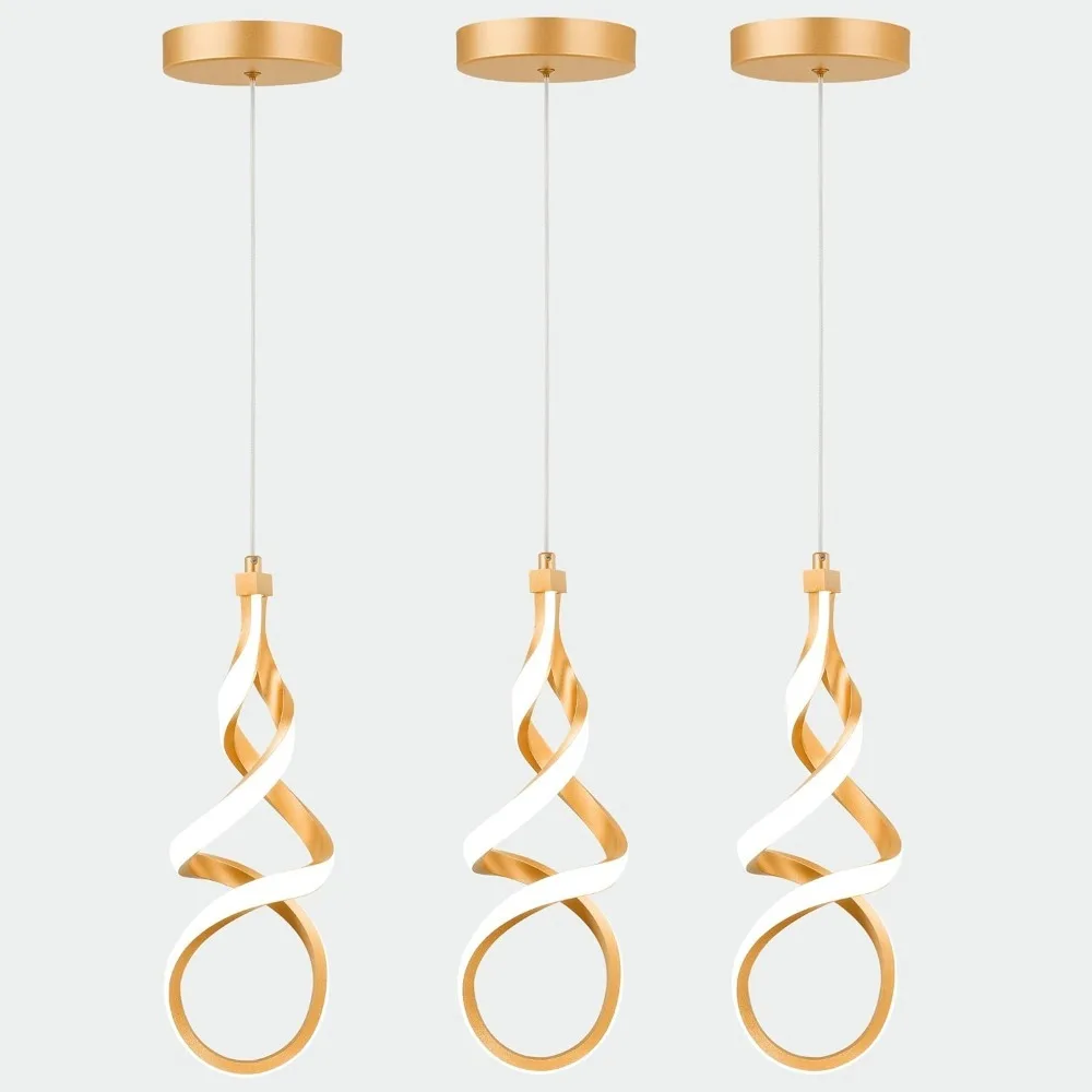 Ights 3 pack rose gold pendant lighting for kitchen island 3 color temperature dimmable thumb200