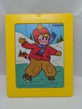 Vintage 1972 Playskool Play-Tray Puzzle No 150-4 Skiing Kid - $28.06
