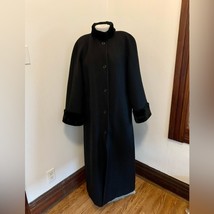 Harve Benard Holtzman Coat 10 Tall Extra Long Wool Faux Fur VTG Trench 6... - £20.95 GBP