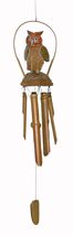Hand Carved Large Beautiful Bamboo Wood OWL Wind Chime - £23.68 GBP