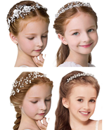 WILLBOND 4 Pcs Flower Girl Headpiece for Wedding Princess Wedding Headba... - £21.15 GBP
