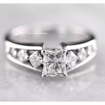 Gorgeous Brilliant Princess Cut 1.78CT White Lab-Created Diamond Engagement Ring - $466.62