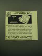 1950 Crosse &amp; Blackwell Roberts Royal Windsor Soap Advertisement - £14.60 GBP