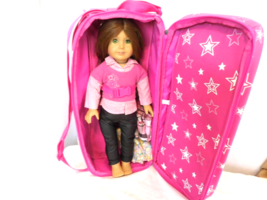 American Girl Doll Truly Me Green Eyes Red Hair Bright 2008 + Case + Top - £55.16 GBP