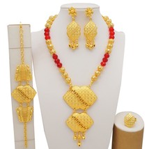 Dubai Gold Color Jewelry Sets African Indian Ethiopia Bridal Wedding Gifts Party - £35.13 GBP
