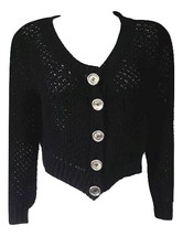 Authentic burberry women Short Cardigan Black Sweater Medium - £99.91 GBP