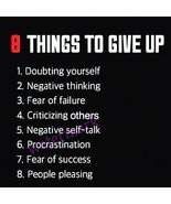 &quot;8 THINGS TO GIVE UP: DOUBTING YOURSELF. NEGATIVE ... &quot; QUOTE PUBLICITY ... - $180.63 MXN