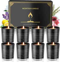 Home Scented Candles, 8 Pack Aromatherapy Jar Candles Smoke-Free Strong Fragranc - £23.44 GBP