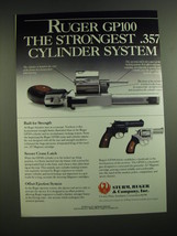 1989 Ruger GP100 Revolver Ad - Ruger GP100 the strongest .357 cylinder system - £14.46 GBP