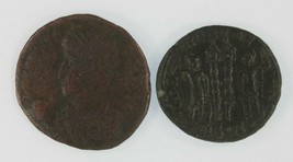 Roman Empire 2-Coin Emperor Constantius II Set // AE3/4 &amp; AE Centenionalis - $915.15 MXN