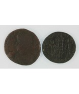 Roman Empire 2-Coin Emperor Constantius II Set // AE3/4 &amp; AE Centenionalis - $911.32 MXN