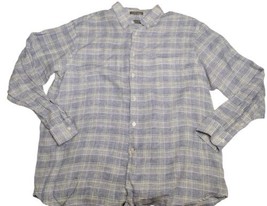 Daniel Cremieux Signature Collection All Linen Shirt Size XL Plaid Business - £14.37 GBP