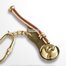 Handmade Brass Miniature Bosun Whistle Key Chain Ring Gift Souvenir - $9.88