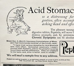 1891 Peptonix Stomach Acid Quack Medicine Victorian Medical Advertisement - £8.64 GBP