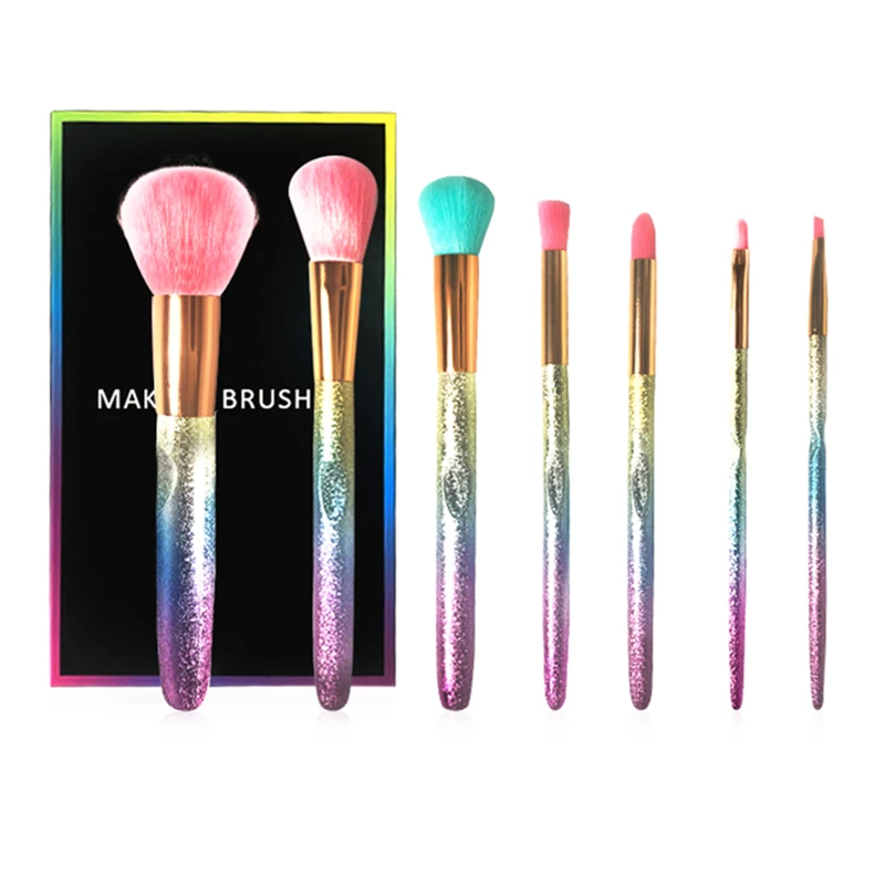 Up brushes set portable powder blush blending eyeshadow brush kit unicorn cosmetic tool thumb200