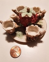 VTG Miniature 6 Piece Strawberry Themed Tea Party Set Doll House Fairy G... - $14.85