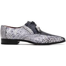 Lucca Stingray and Ostrich Dress Derby's Shoes Gray Newspaper image 2