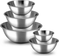 Meal Prep Stainless Steel Mixing Bowls Set, Home, Refrigerator, and Kitc... - $16.25