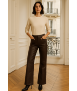 GAP Women’s Brown Genuine Leather Low Rise Trouser Pants Size 8 Flare Le... - €85,87 EUR