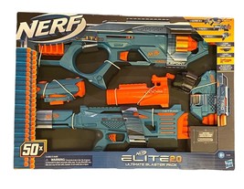 Hasbro Nerf Elite 2.0 Ultimate Blaster 3 Pack with 50 Darts NEW Eaglepoi... - £27.36 GBP