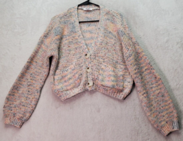 BB Dakota Confetti Sweater Womens XS Multi Knit Rainbow Long Sleeve Button Front - £27.71 GBP