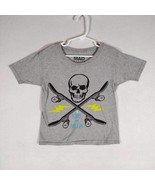 Boy&#39;s XS 4/5 tee shirt, grey Graphic design on front,  Brand Mad engine - $11.00