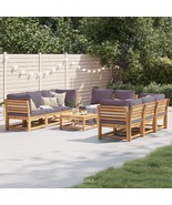  Garden Lounge Set Dark grey cushions with natural wood - $30,166.68 MXN