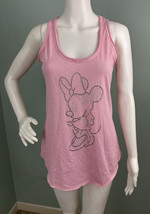 Disney Women&#39;s Pink Silver Studded Minnie Mouse Lightweight Tank Top Sz Small - £10.99 GBP