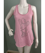 Disney Women&#39;s Pink Silver Studded Minnie Mouse Lightweight Tank Top Sz ... - $263.24 MXN